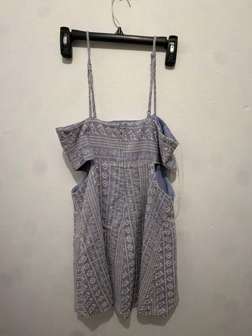 Altar'd State blue floral embroidered cutout mini dress